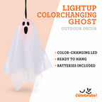 Light-Up Color-Changing Ghost Decoration, White, 14", Halloween by Way To Celebrate