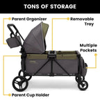 Jeep Sport All-Terrain Stroller Wagon With Canopy And Parent Organizer