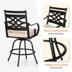 Sophia & William 2 Piece Patio Swivel Bar Stools With Cushions