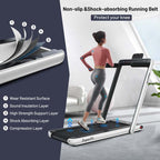 2 In 1 Folding Treadmill, 2.25 HP, 40 in x 16 in Running Area, Dual Display And App Control
