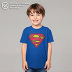 Boy's Superman Classic Logo Graphic Tee Royal Blue Medium