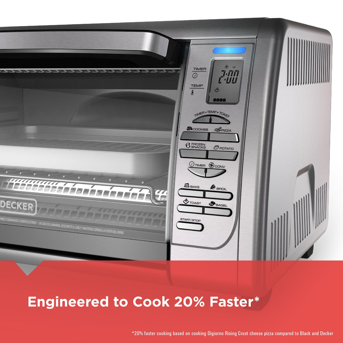 BLACK+DECKER Countertop Convection Toaster Oven, Stainless Steel, CTO6335S