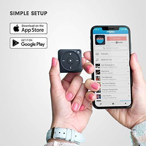 Mighty Vibe Spotify And Amazon Music Player, Bluetooth And Wired Headphones, 1,000 Song Storage, Blue