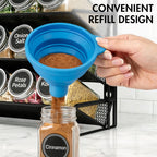 PLUMEBAY Spice Rack Organizer with 28 Jars, Black – Countertop or Wall Mount