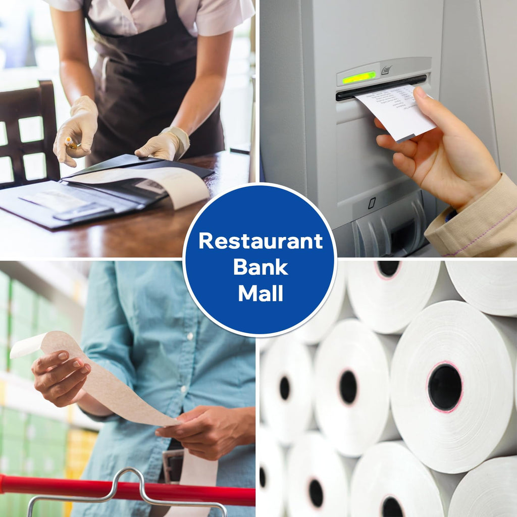 3 1/8" x 230' Thermal Receipt Printer Paper 50 Rolls POS Cash Register Compatible Fits All POS Cash Registers BPA Free
