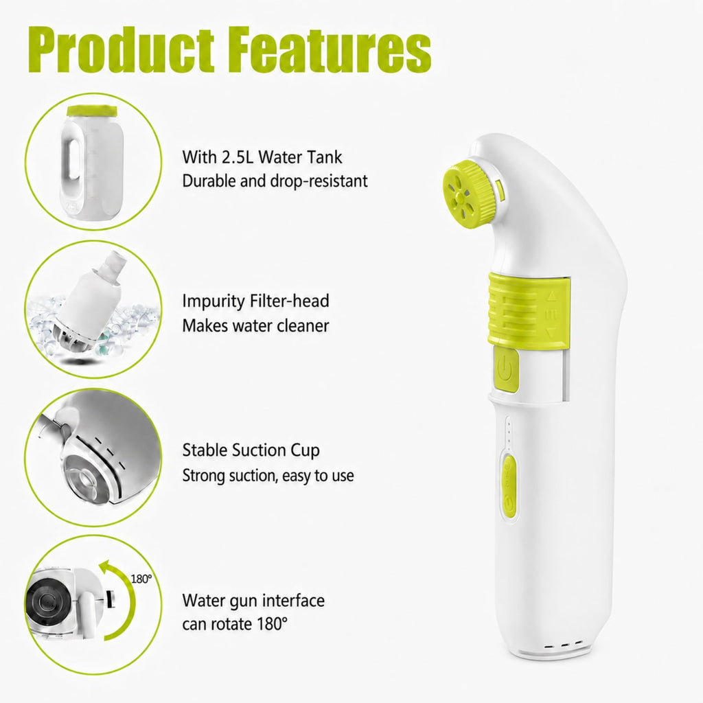 DAEX Electric Portable Bidet for Travel, Rechargeable Handheld Travel Bidet with 2.5L Water Bottle, Personal Hygiene Washer for Camping, RV and Home