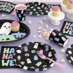 Cute Ghost Oval Disposable Paper Plates, Multicolor, 12" x 10", 8 Count, Halloween by Way To Celebrate
