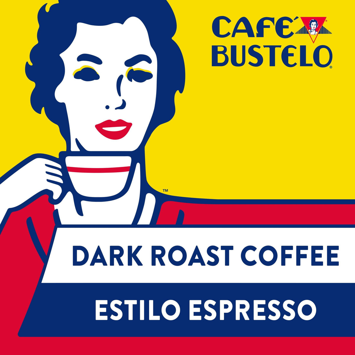 6 pack) Cafe Bustelo Espresso Ground Coffee, Dark Roast, 36 oz Canister