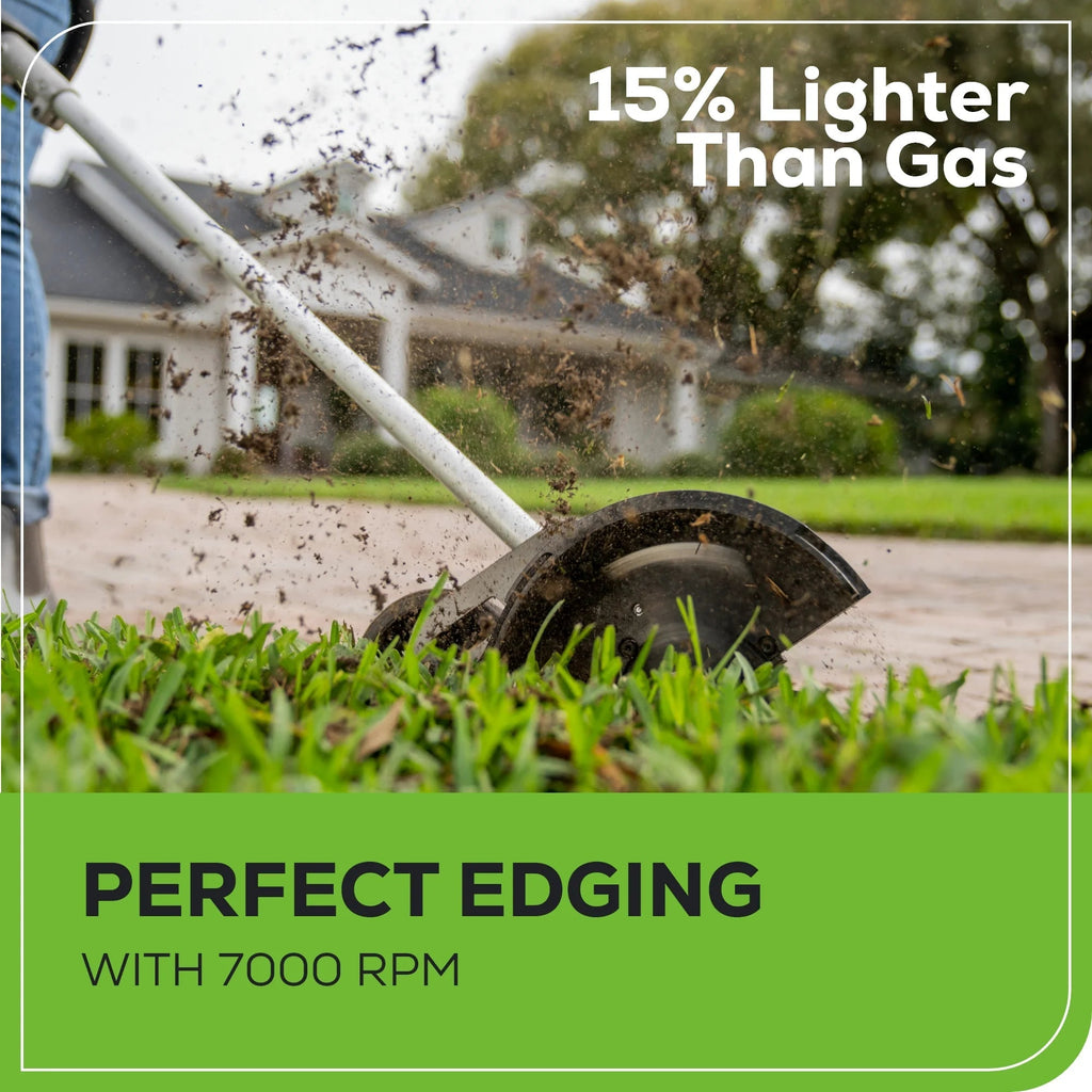 Greenworks Cordless Edger 60V 8 in Brushless With 2.0 Ah Battery And Charger