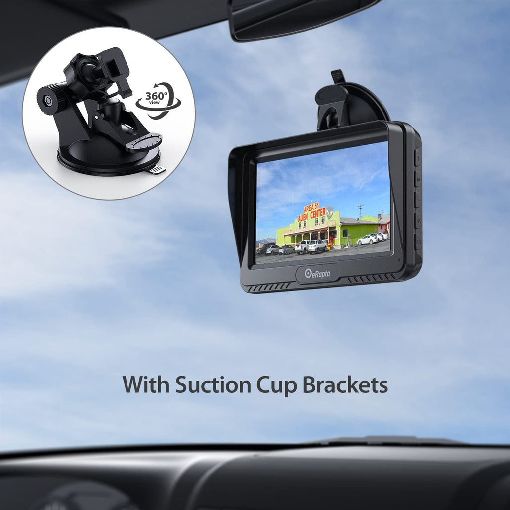 eRapta Backup Camera with Monitor 4.3 inch License Plate Wired Back up Camera for Car or Truck Pickup SUV Rear View Camera Backing Reverse Camera
