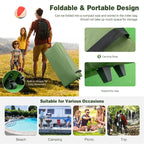 5-in-1 2-Person Portable Camping Tent Cot With Air Mattress, Sleeping Bags And Sunshade - Green & Blue