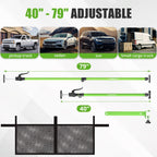 Adjustable Cargo Bars, 40" to 79" Non-Slip Truck Bed Divider, Cargo Bar for Pickup Truck Bed Cargo Bars for SUVs, Trailers, Vans, with Cargo Net