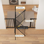 Cumbor 30-48 in Baby Gate for Stairs, Auto Close Dog Gate Indoor, Black