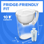 Brita Large 10-Cup Elite Water Filter Pitcher, WQA NSF/ANSI Certified, Reduces 99% of Lead, Microplastics, & 30 Contaminants, BPA-Free, Removes