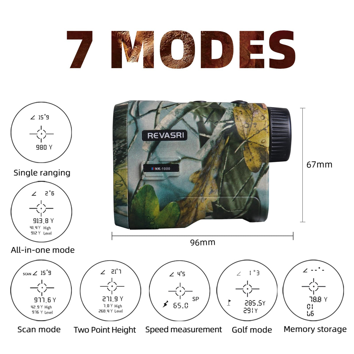 REVASRI Hunting Laser Rangefinder with Rechargeable Battery 1000 Yards Hunting Range Finder with Target Acquisition Technology Easy-to-Use Clear