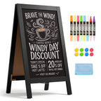 4 THOUGHT A-Frame Double-Sided Magnetic Chalkboard 40"x20", Black