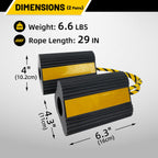 Wheel Chocks (2pair/4pack with Rope) for RV Trailer Camper Truck Car Aircraft, Versatile Heavy Duty Rubber Wheel Chocks Block with 3 Reflective