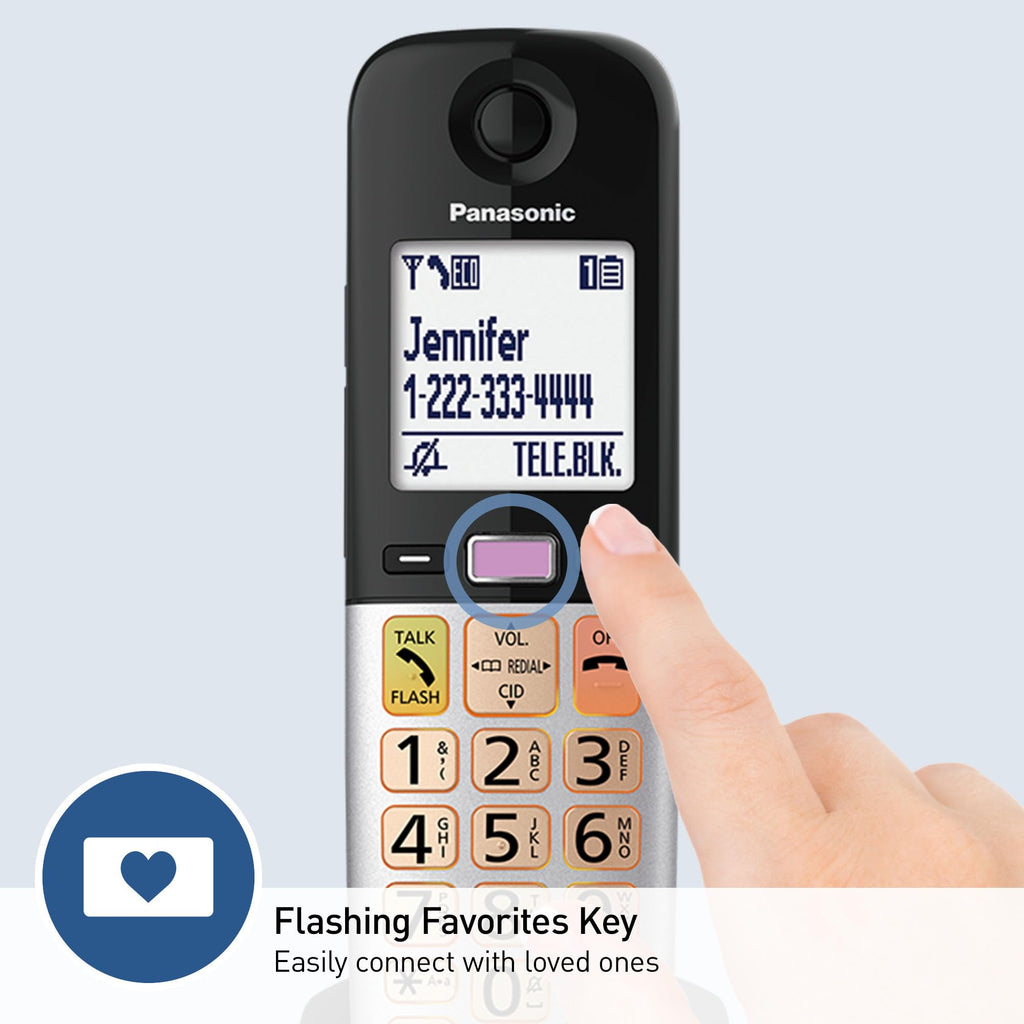 Panasonic Cordless Phone, Landline Phone with Volume Boost and Slow Talk