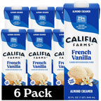 Califia Farms - French Vanilla Almond Milk Coffee Creamer, 32 Oz (Pack of 6), Shelf Stable, Dairy Free, Plant Based, Vegan, Gluten Free, Non GMO