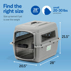 Petmate Sky Kennel for Air Travel, 28in Dog Crate for Pets 15 to 30lbs