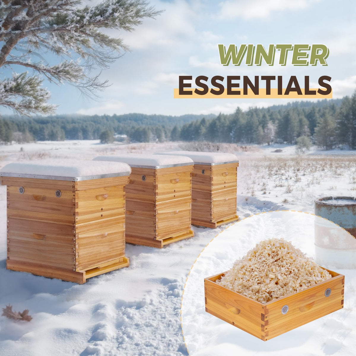 Honey Lake 10-Frame Beehive Quilt Box for Langstroth Hives