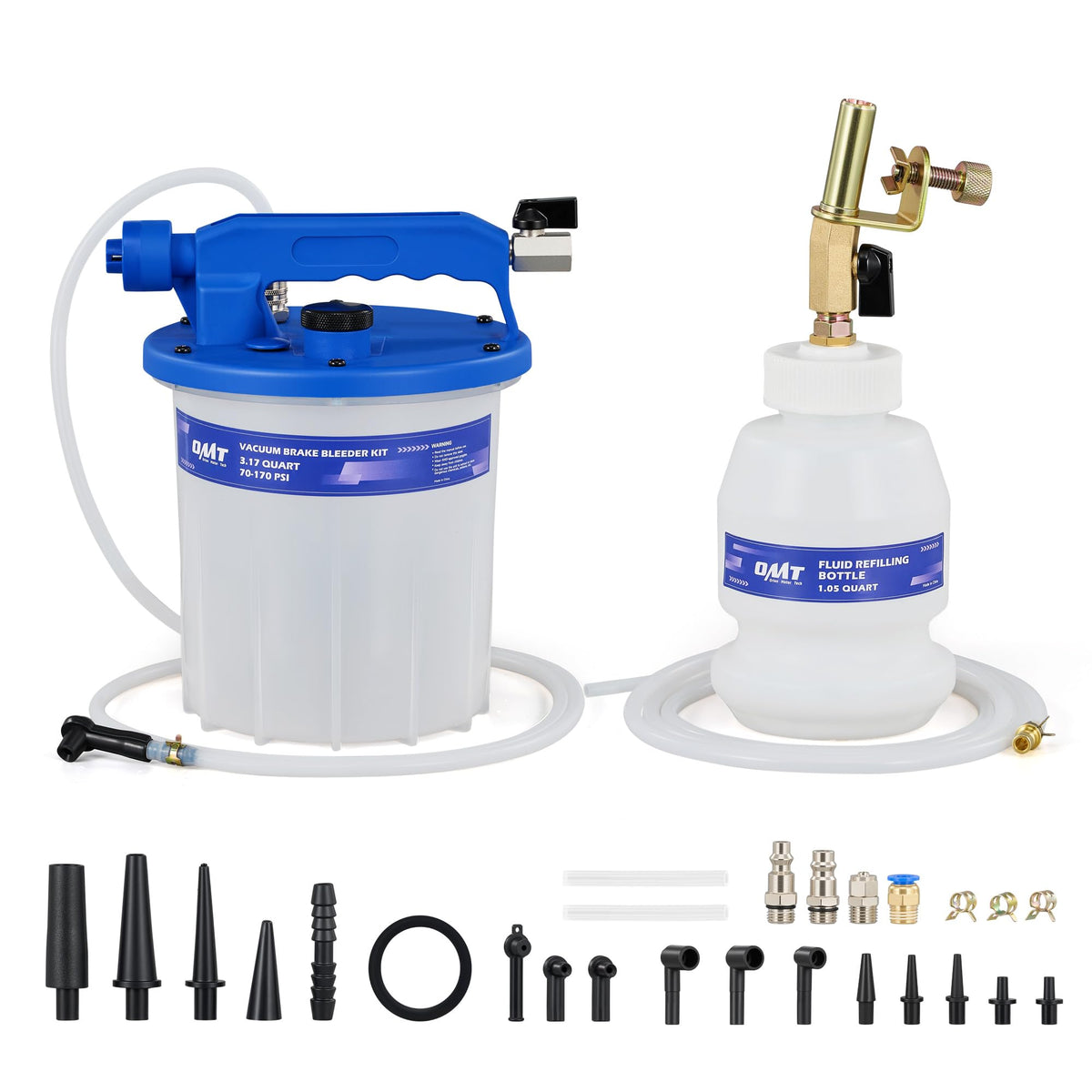 OMT 3L Vacuum Brake Bleeder Kit, 3.2 qt Pneumatic Brake Fluid Bleeder Kit