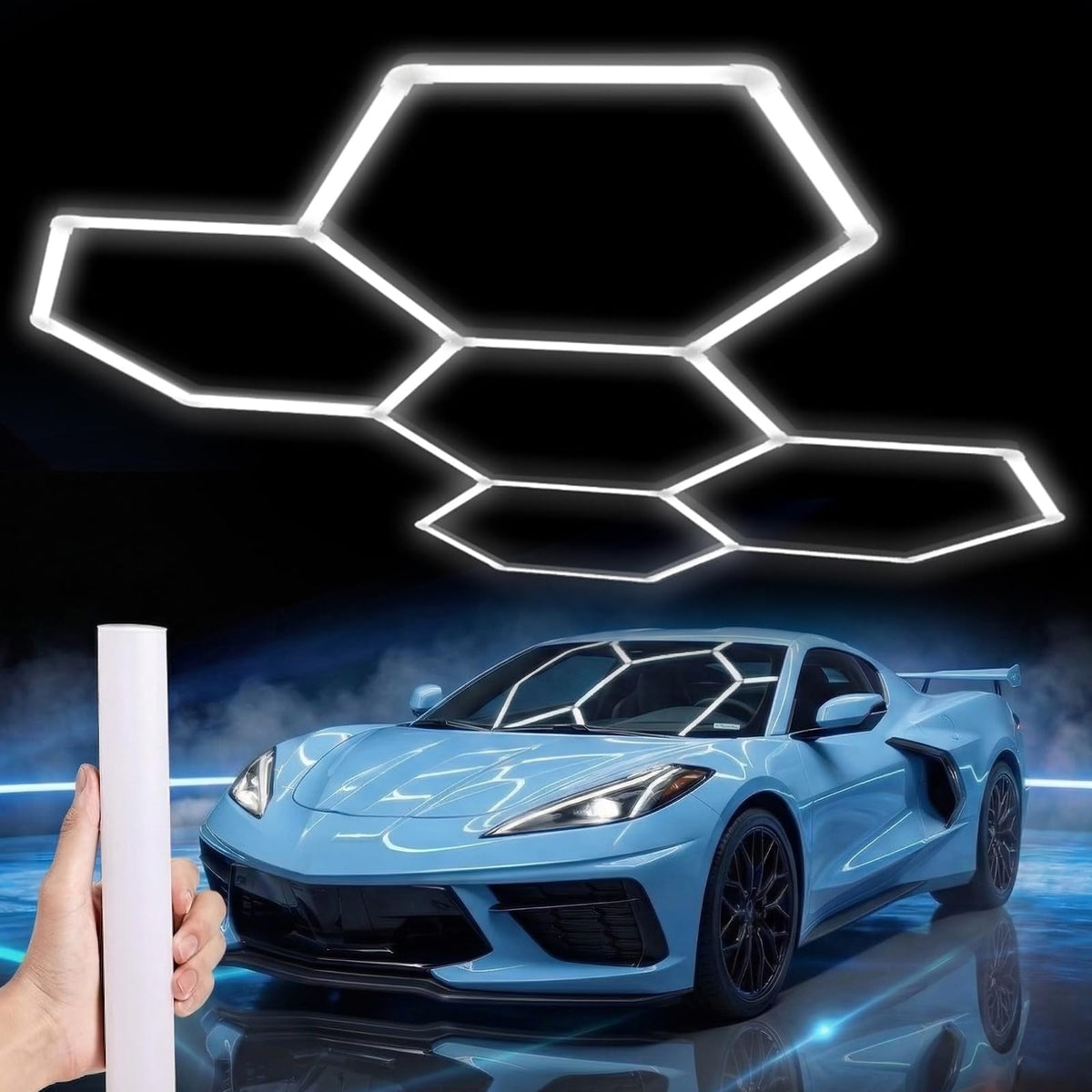 LZHOME Hexagon 5000K LED Garage Lights: 25 Pack Updated 1.31-inch Wider Size,26300LM Super Bright Hex Lighting Ceiling LED Shop Light for Garage, Car
