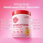 Peach Perfect Creatine for Women – Micronized Creatine Monohydrate Powder with BCAA & Collagen for Glute Strength Support, Boosts Energy, Focus
