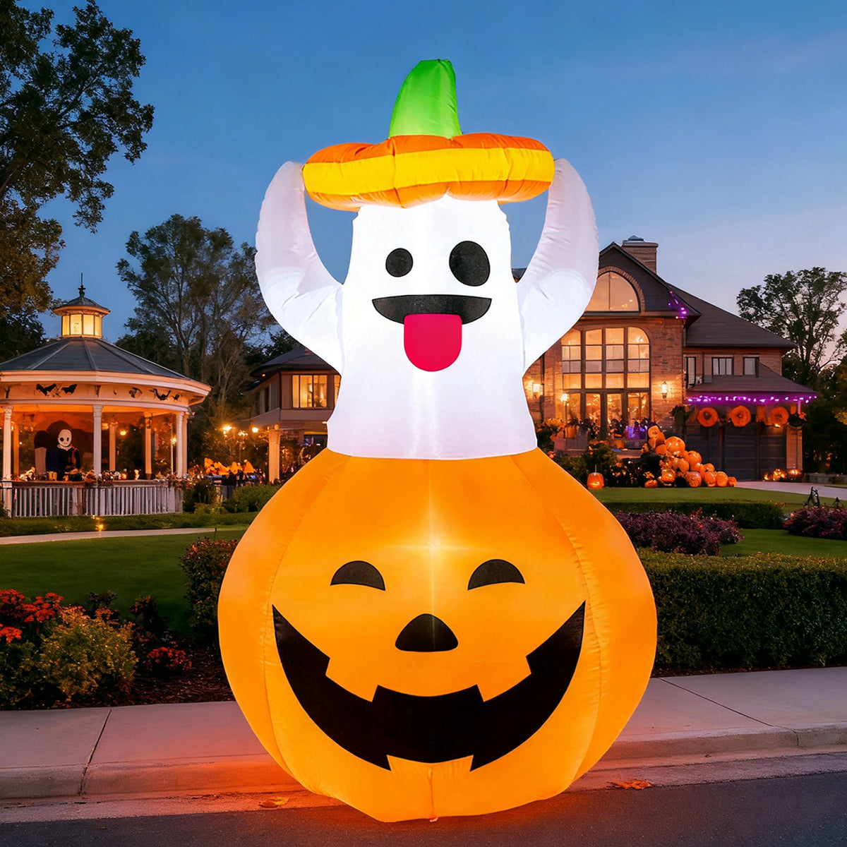 Joyfy 5ft Halloween Inflatables Light up Cute Ghost