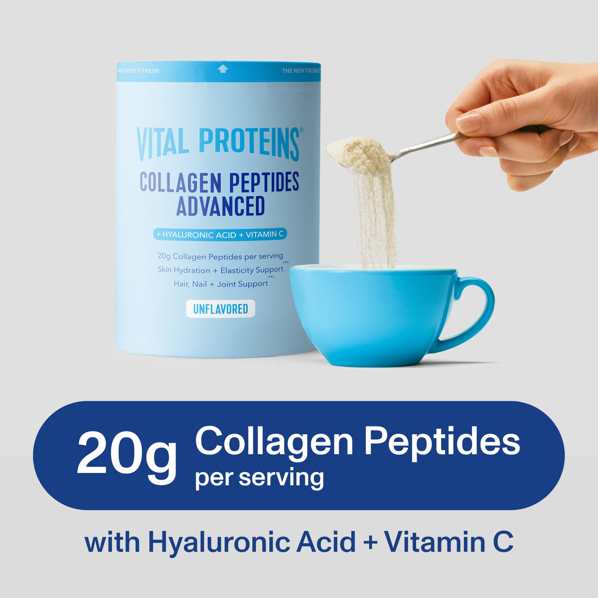 Vital Proteins Collagen Peptides Powder Advanced, Unflavored, 20oz