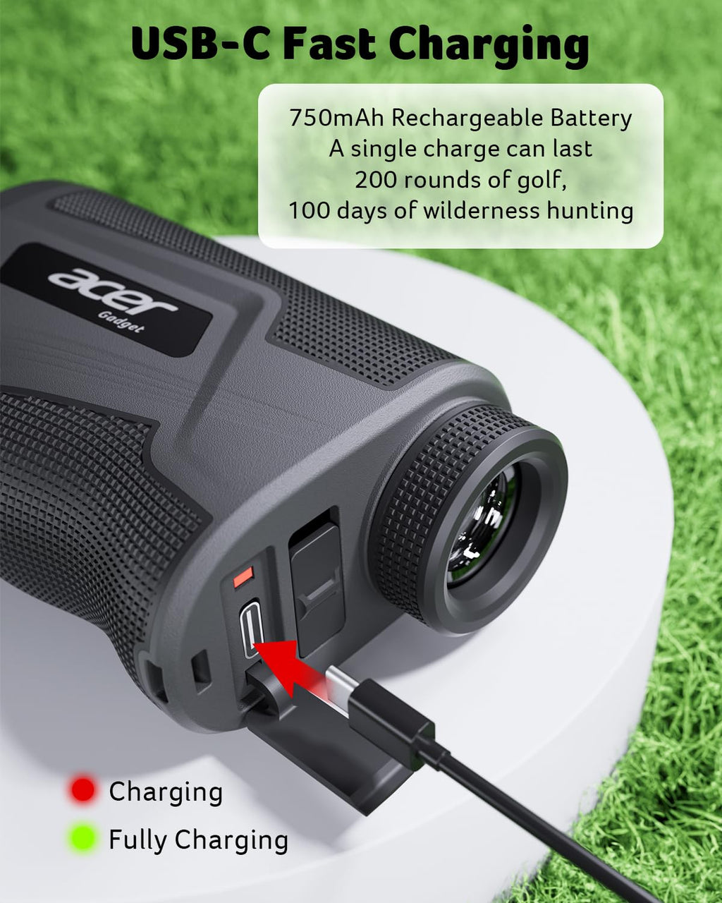 Acer Gadget Golf Rangefinder with Slope On/Off, 800/1200Yards, Golf Gifts