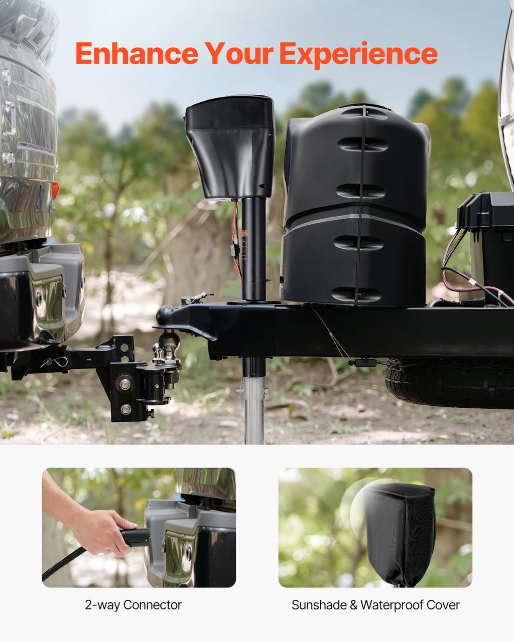 VEVOR Electric Trailer Jack, 5000 lbs, Heavy Duty RV Electric Power Tongue Jack with 2 Way Connector, Manual Crank Handle & Weatherproof Jack Cover