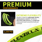 Flexzilla Pressure Washer Replacement Hose, 1/4 in. x 50 ft., 3100 PSI, M22 Fittings, No-Kink, Lightweight, ZillaGreen
