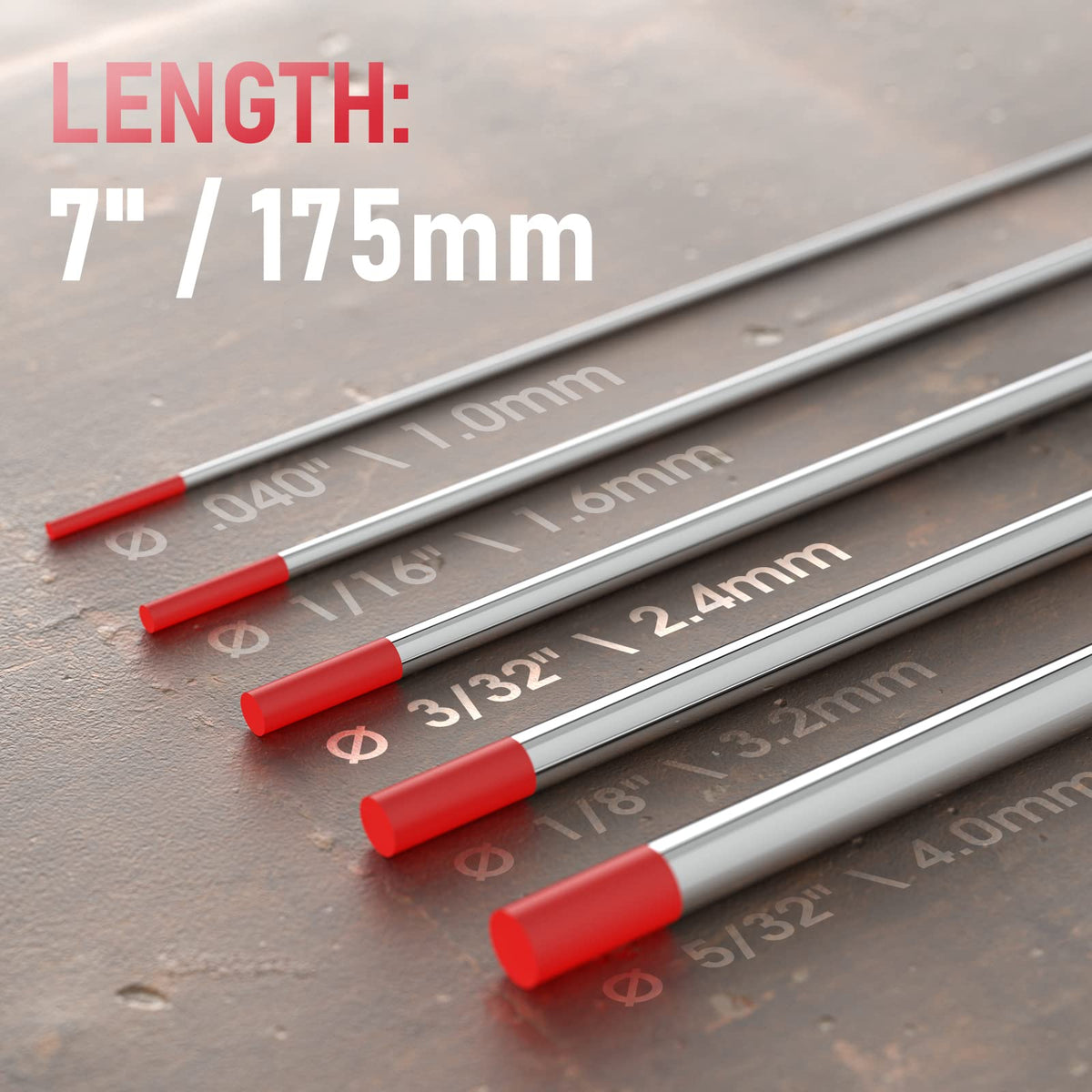YESWELDER TIG Welding Tungsten Electrode Red Tip