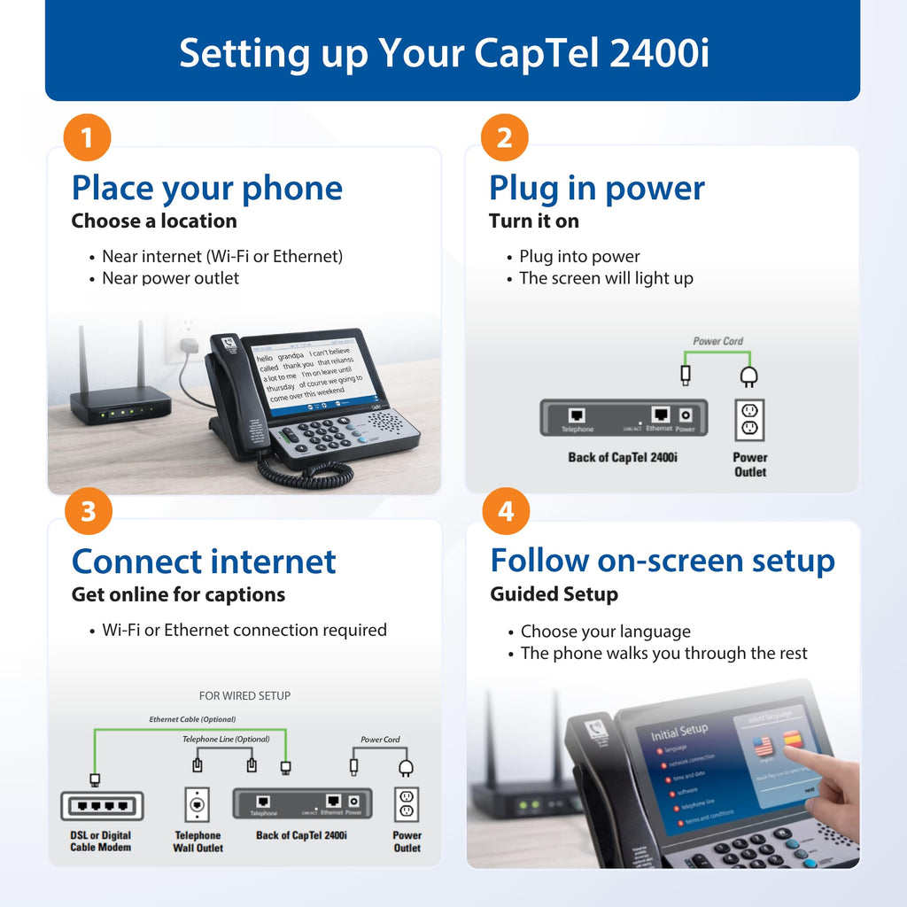 Hamilton CapTel 2400iSPNBT Large Touch Screen Captioned Telephone