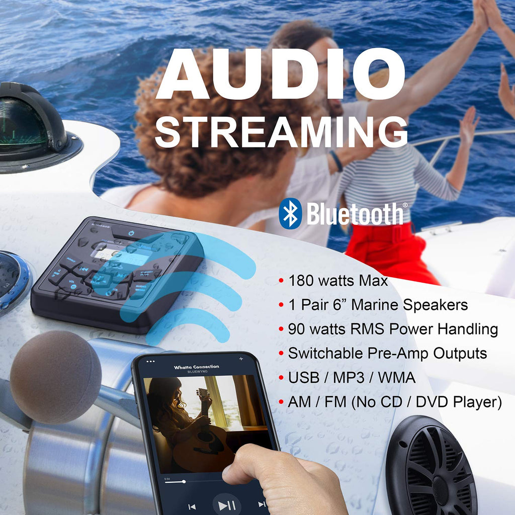 BOSS Audio Systems MCKGB450B.6 Marine Boat Stereo, 6.5 Inch Speakers (Pair)