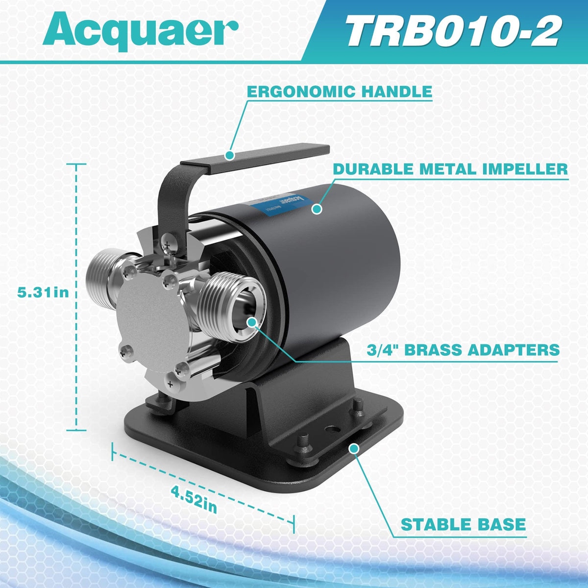 Utility Water Transfer Pump 1/10 HP Portable Electric with Suction Hose Kit, Low Suction Water Removal for RV,Water Beds, Pools, Rain Barrel