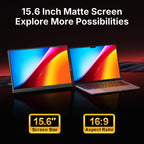 WGK 15.6 inch Portable Monitor 1080P FHD Travel Display HDMI/USB-C Compatible with Laptops, Desktops, Phones, PS, Mac, Xbox, Switch, and Other Gaming