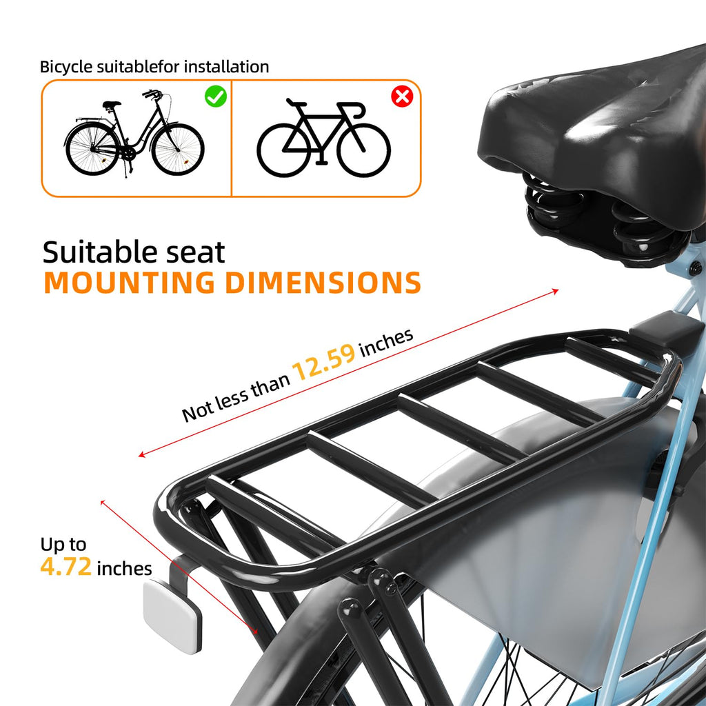 Rear Child Bike Seat,Rear Mounted Child Bike Seats,Back Mount Child Seat with Back Rest Armrest Foot Pedals,Width Adjustable Bicycle Rear Seat,Fits