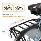 Rear Child Bike Seat,Rear Mounted Child Bike Seats,Back Mount Child Seat with Back Rest Armrest Foot Pedals,Width Adjustable Bicycle Rear Seat,Fits
