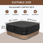 iBirdie Outdoor Waterproof Hot Tub SPA Cover 85 x 85 inch 7 x 7 ft