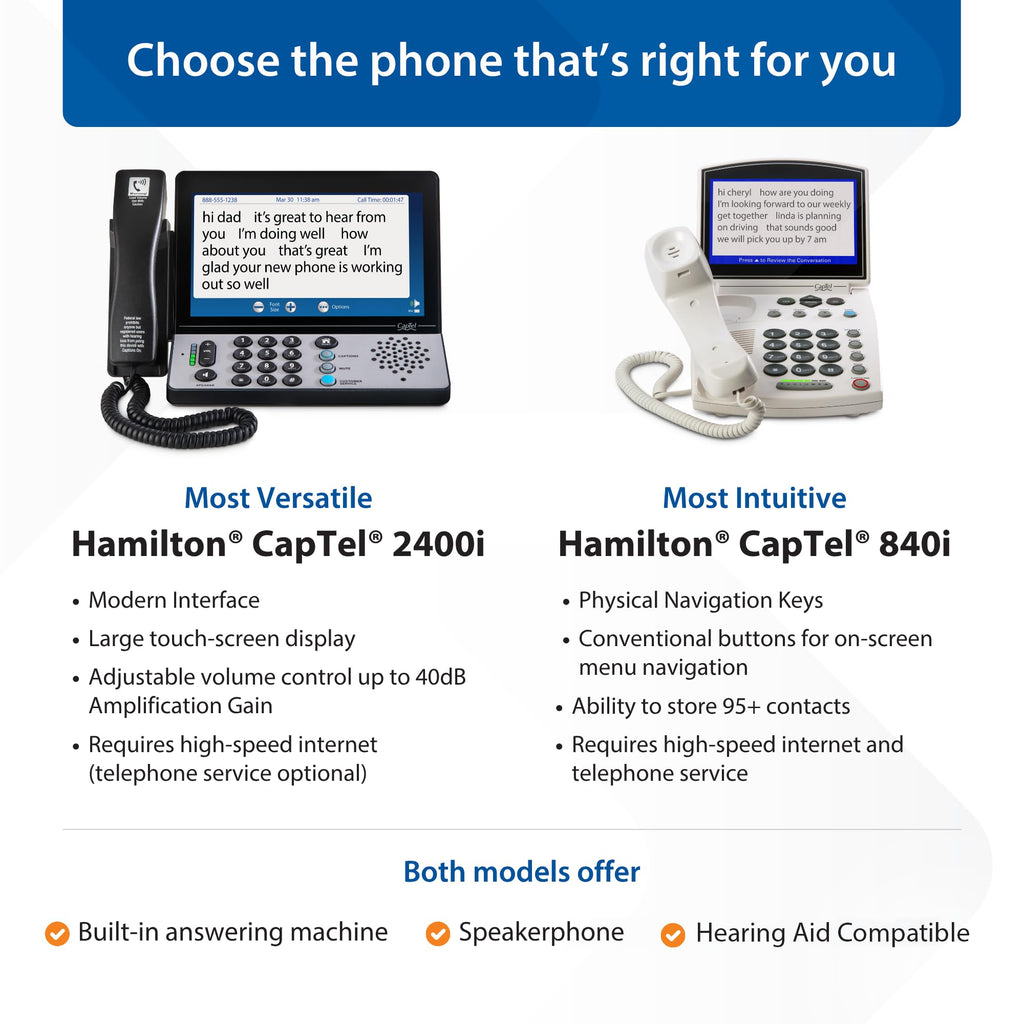 Hamilton CapTel 2400iSPNBT Large Touch Screen Captioned Telephone