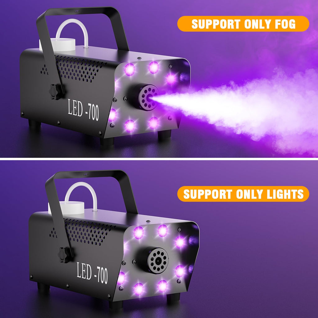 700W Fog Machine,14 Color Smoke Machine with 8 RGB LED Lights for Halloween