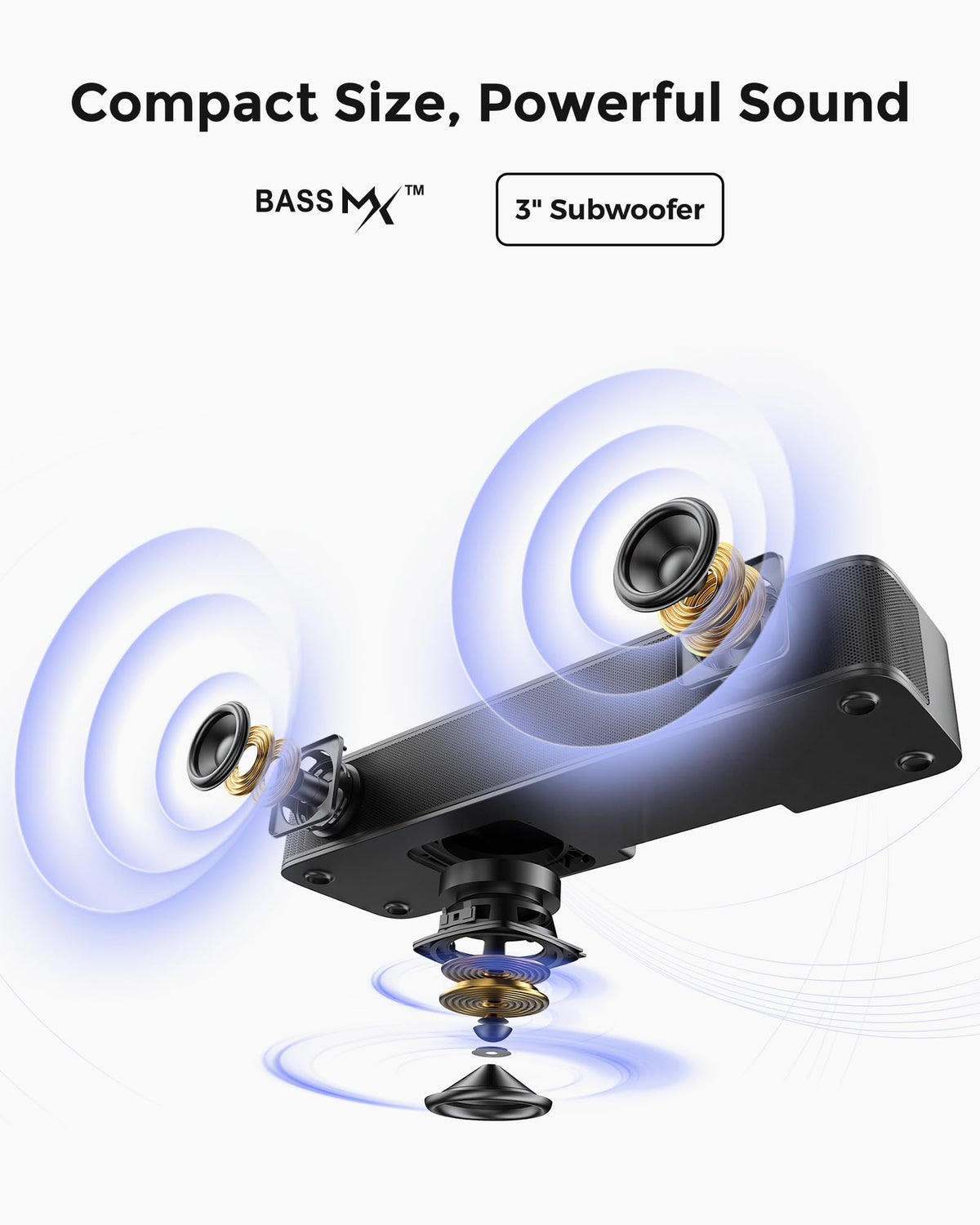ULTIMEA 2.1ch Soundbar Built-in Subwoofer, Home Theater System, App Control