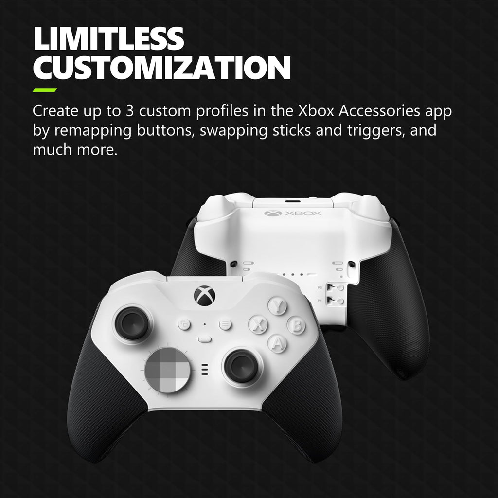 Xbox Wireless Gaming Controller | Elite Series 2 Core | White | Console, PC, and Android | Adjustable Thumbsticks | Trigger Locks
