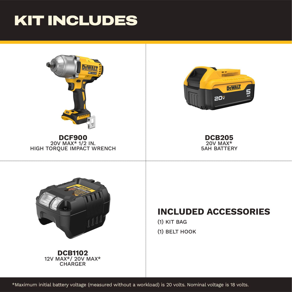 DEWALT 20V MAX Cordless Impact Wrench (DCF900P1)