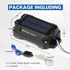 ATEM POWER Trailer Brake Controller Kit with Switch 12V 3AH LifePO4 Lithium Battery Trailer Breakaway Kit Brake Controller Bulit-in Solar Panel LED