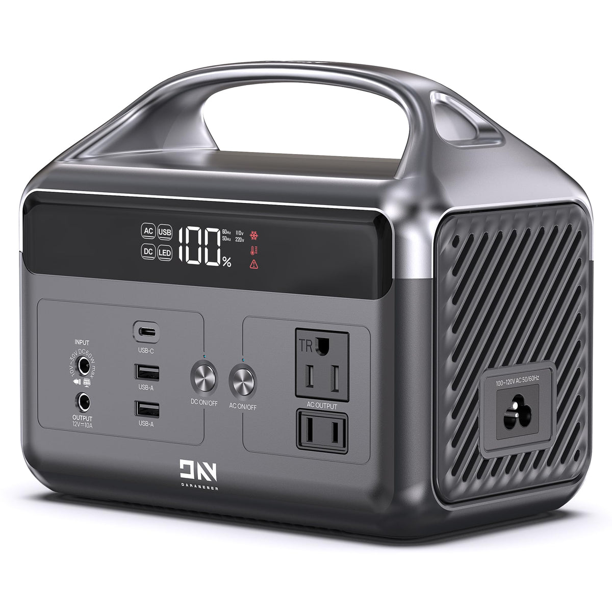 DaranEner Portable Power Station, 192Wh LiFePO4 Battery Backup Solar Generator with w/2 300W (Peak 600W) AC Outlets, USB-C PD 60W Fast Charge, Power