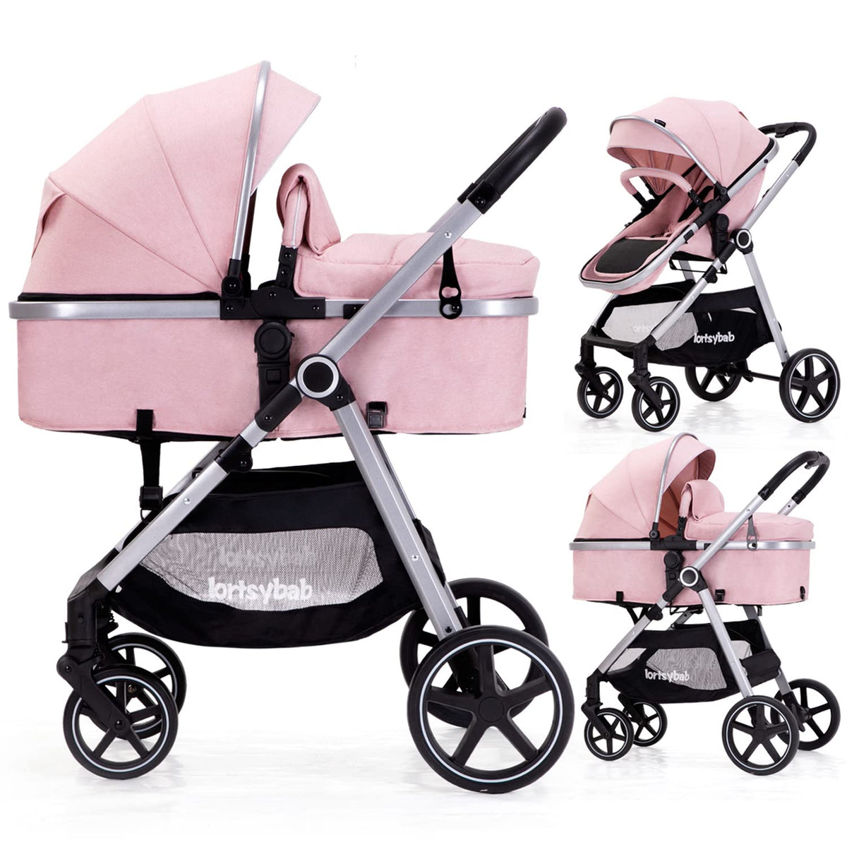 Lortsybab 2-in-1 Baby Stroller With Reversible Seat - 32in x 23in x 42in