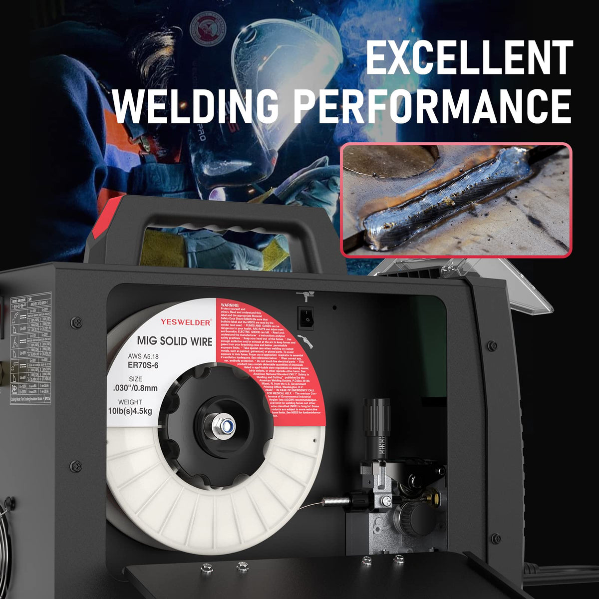 YESWELDER MIG Welding Wire, ER70S-6 Solid Carbon Steel
